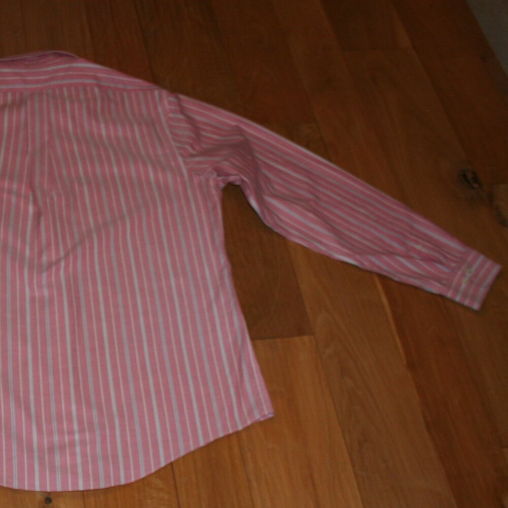 Brooks Brothers Regent Long Sleeve Pink/Stripe Shirt Size Large - Picture 11 of 11